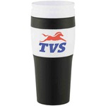 Custom Imprinted 1 Day Service 16oz Clear Plastic Shell Travel Mugs!