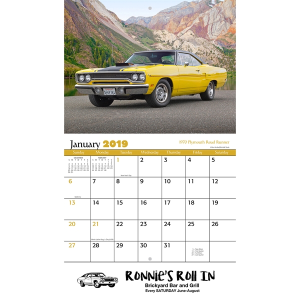 American Muscle Appointment Calendars, Custom Made With Your Logo!