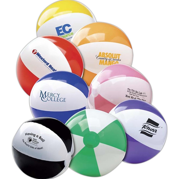 16 inch Two Tone Beach Balls, Custom Designed With Your Logo!