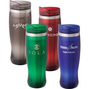16oz. Crystal Travel Mugs, Personalized With Your Logo!
