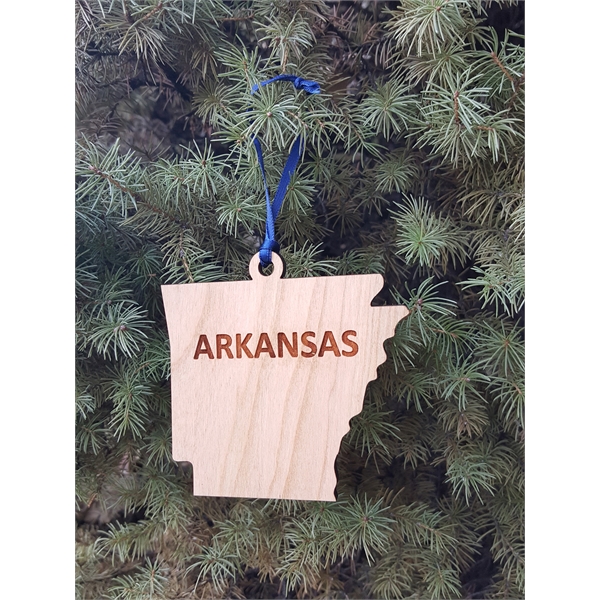 Arkansas State Shaped Ornaments, Custom Imprinted With Your Logo!