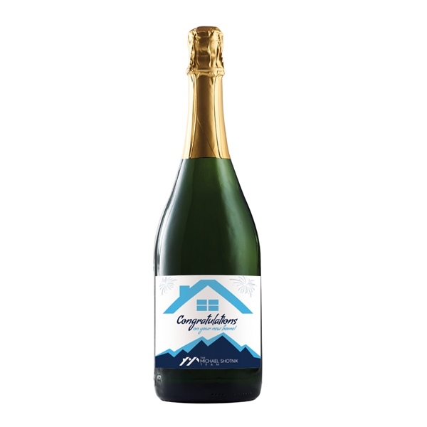 Labeled California Champagne Wine Bottles, Custom Printed With Your Logo!