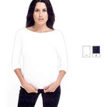 Custom Imprinted American Apparel Baby Rib 3/4 Inch Boat Neck Shirts For Women!