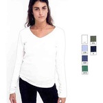 Custom Imprinted American Apparel Baby Rib L/S V-Neck Shirts For Women!