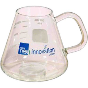 Beaker Lab Glass Mugs, Custom Decorated With Your Logo!