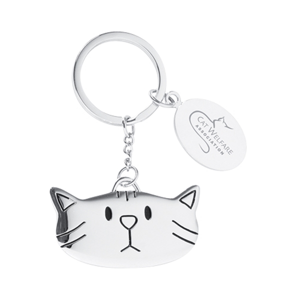 Cat Key Chain Charms, Custom Imprinted With Your Logo!