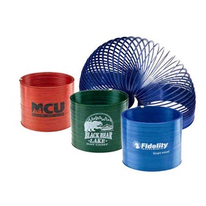 Colored Metal Slinkys, Custom Printed With Your Logo!