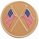 Custom Engraved Crossed American Flags Emblems and Seals!