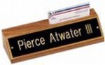 Custom Printed Walnut Desk Nameplate Holders!