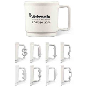 Dollar Sign Shaped Handle Stackable Mugs, Custom Imprinted With Your Logo!