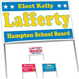 Double Sided Poly Bag Political Yard Signs, Personalized With Your Logo!