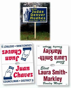 Double Sided Stake Yard Signs, Custom Decorated With Your Logo!