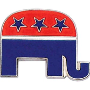 Republican Campaign Elephant Shaped Pins, Custom Imprinted With Your Logo!