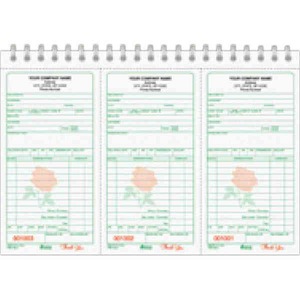 Florist Sales Receipt Books, Custom Imprinted With Your Logo!