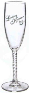 Twist Flute Wine Glasses, Custom Imprinted With Your Logo!