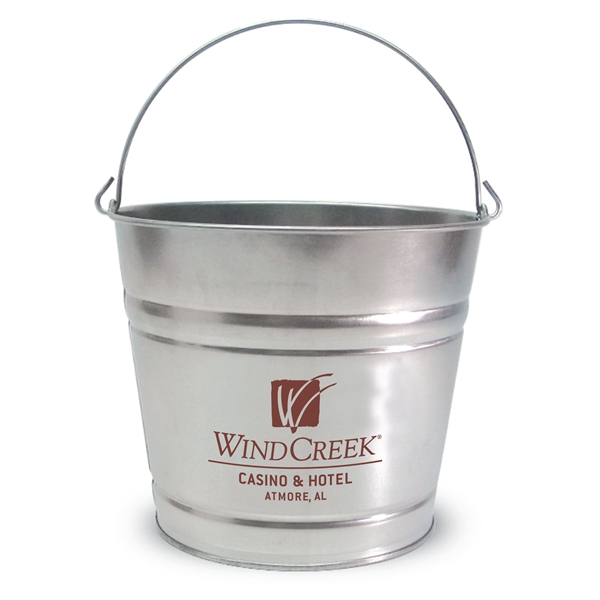 8 Quart Tin Buckets, Custom Decorated With Your Logo!