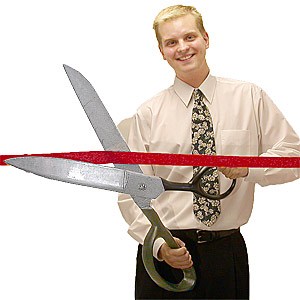 Giant Ceremonial Scissors and Ribbon, Custom Printed With Your Logo!