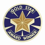 Custom Engraved Gold Star Award Emblems and Seals!