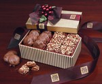 Custom Designed Gold Striped Gift Box Food Gift Sets!