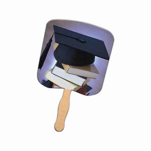 Graduation Themed Paper Fans, Custom Imprinted With Your Logo!