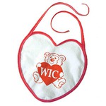 Custom Printed Heart Shaped Bibs!