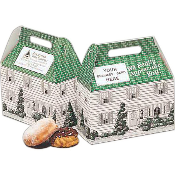 Home Sweet Home Design Donut Boxes, Custom Decorated With Your Logo!