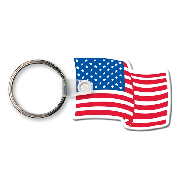 Patriotic Flag Key Rings, Custom Printed With Your Logo!