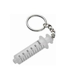 Custom Imprinted Syringe Shaped Flashlight Keychains!