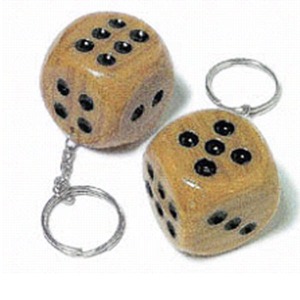Lucky Dice Key Chains, Custom Imprinted With Your Logo!