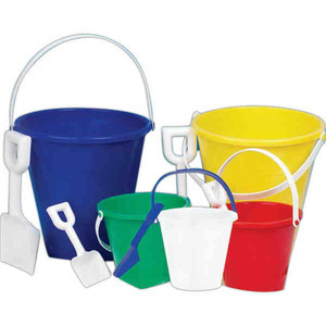 Medium Sand Buckets With A Shovel, Customized With Your Logo!