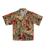 Custom Printed Mens Black And Tan Hawaii Hawaiian Camp Shirts!