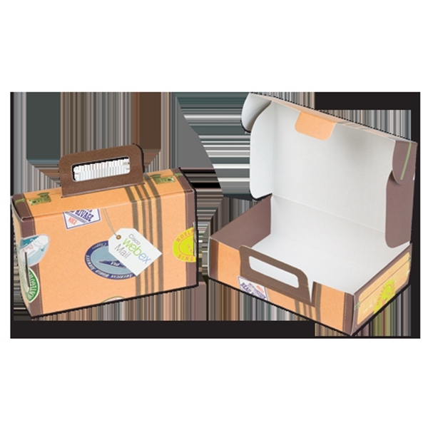 Cardboard Suitcase Boxes, Custom Imprinted With Your Logo!