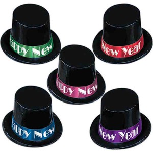 New Years Holiday Top Hats, Custom Imprinted With Your Logo!