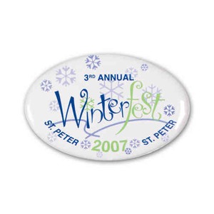 Oval Shaped Badges and Buttons, Customized With Your Logo!