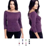 Custom Imprinted American Apparel Sheer Jersey 3/4 Inch Sleeve Boat Neck Shirts For Women!