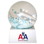 Custom Made Ship Shaped Stock Snow Globes!