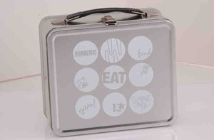 Silver Retro Lunch Boxes, Custom Imprinted With Your Logo!
