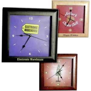 Square Wall Clocks, Customized With Your Logo!