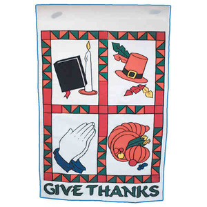 Thanksgiving Holiday Flags, Custom Imprinted With Your Logo!