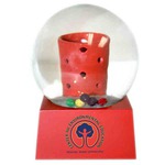 Custom Decorated Trash in a Barrel Stock Shaped Snow Globes!
