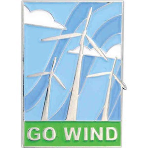 Wind Power Lapel Pins, Custom Decorated With Your Logo!