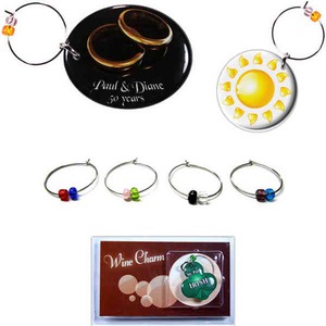 Wine Glass Charms, Custom Imprinted With Your Logo!