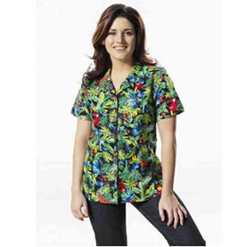 Womens Jungle Jewels Hawaiian Camp Shirts, Customized With Your Logo!