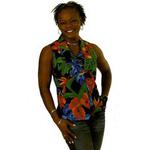 Custom Made Womens Sleeveless Floral Tropicana Hawaiian Camp Shirts!