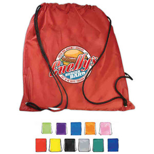 Polyester 600 Denier PVC Drawstring Backpacks, Custom Printed With Your Logo!