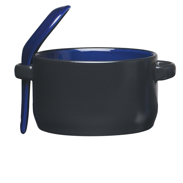 Ceramic Soup Mugs with Removable Spoons, Custom Imprinted With Your Logo!