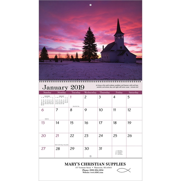 Bible Passages Executive Calendars, Custom Decorated With Your Logo!