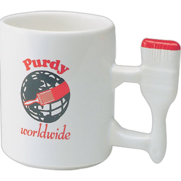 Paint Brush Handle Shaped Mugs, Custom Imprinted With Your Logo!