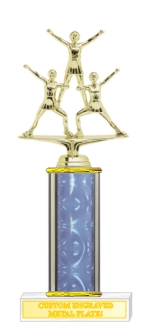 Triple Action Cheerleader Trophies, Custom Engraved With Your Logo!