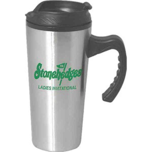 14oz. Dual Wall Insulated with Drink Through Lid Travel Mugs, Custom Decorated With Your Logo!